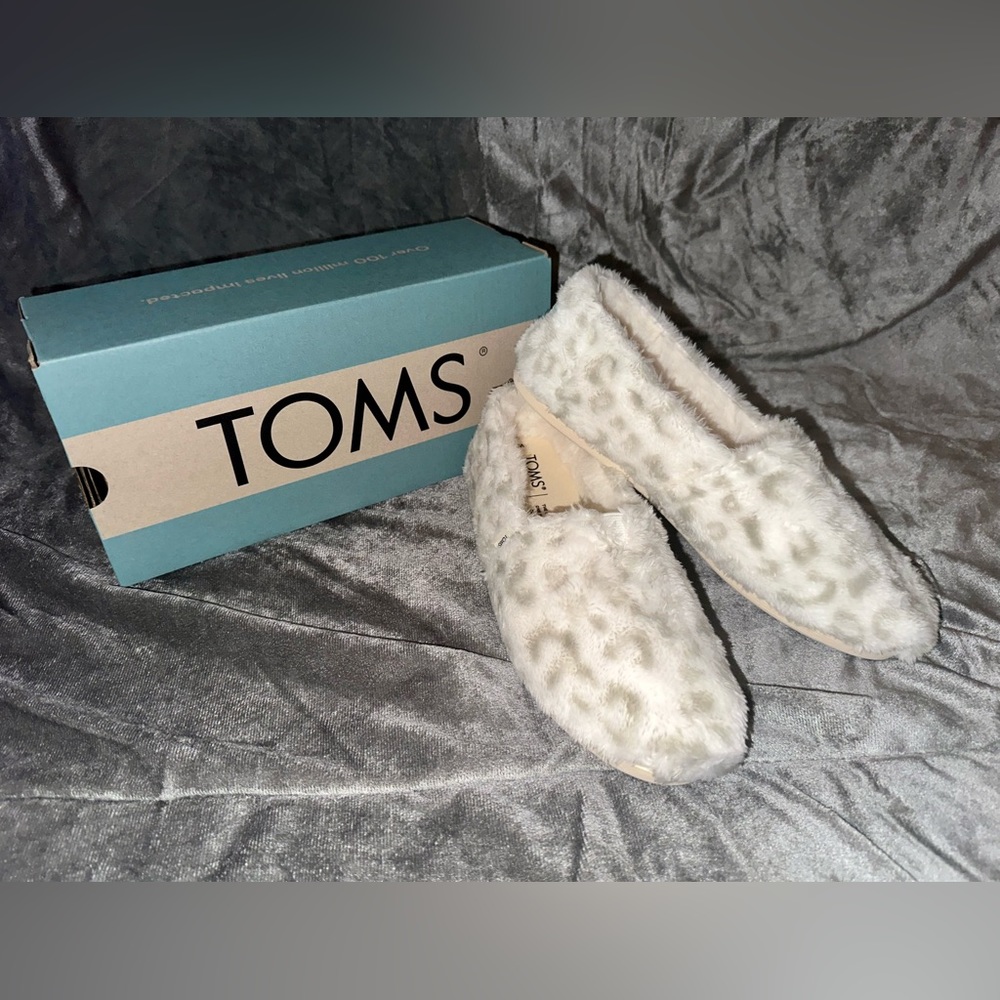 TOMS Alpargata White Snow Leopard Fleece